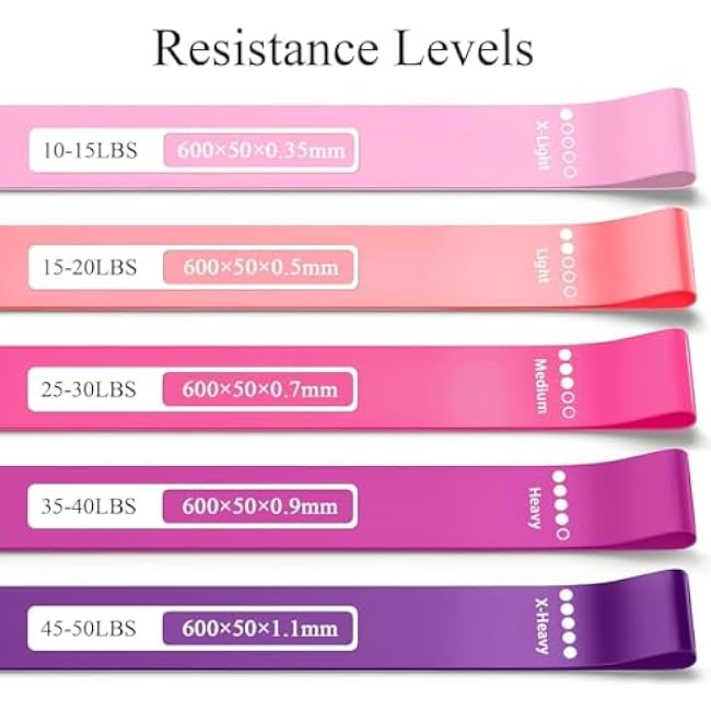 Resistance Bands for Workouts, Rubber Bands for Home Gym & Stretching, Exercise Gear for Women & Men - Great for Yoga, Pilates