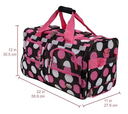 Image of Rockland Rolling Duffel Bag, Black, 22 inch