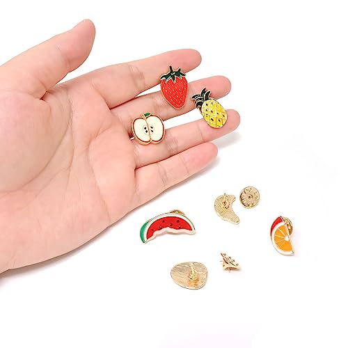 Image of Honbay 7PCS Enamel Fruit Brooch Pins Cartoon Unisex Lapel Pins Cute Foods Badges Pins for Clothes Jackets Backpacks Jeans Hats Decor (7 Styles)
