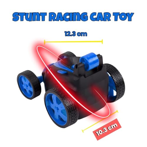 Image of Gooyo GY-2090-14 360 Rotating & Rolling Stunt Car Toy with Demo Functions | Spin, Stunt, Flip Functions | Remote Control Stunt Car Toy for Kids | Blue | in-Built Battery | Gift Box Packaging