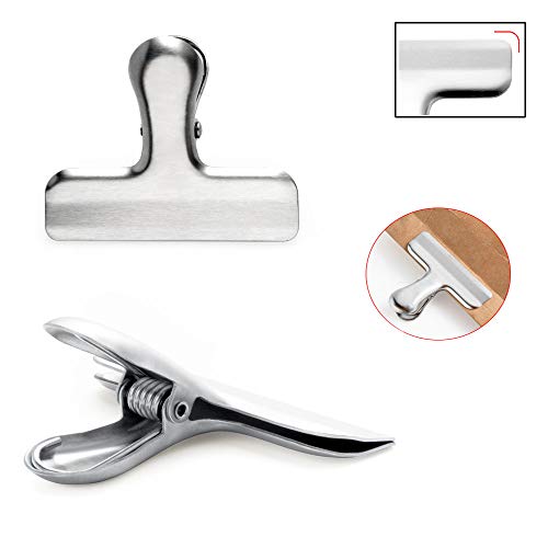 YUEMING 8 Stuks Eetentasklemmen,RVS Sluitklemmen,Multifunctioneel Brievenklemmen,Afdichtingsclip,Keuken,Freezer… - Afbeelding 4