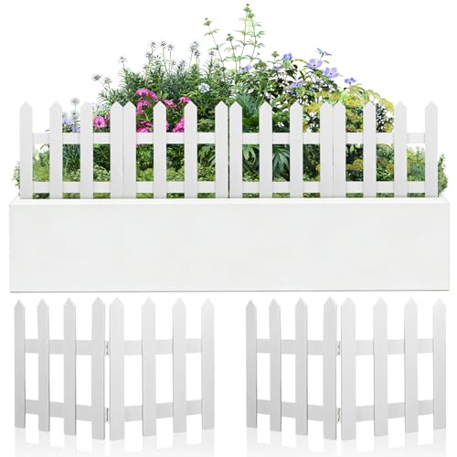 Ciieeo Valla Elegante Blanco Madera de de 1,2 M de Color para Material Ecológico Diseño de Árbol de Navidad y para Patios y Jardines