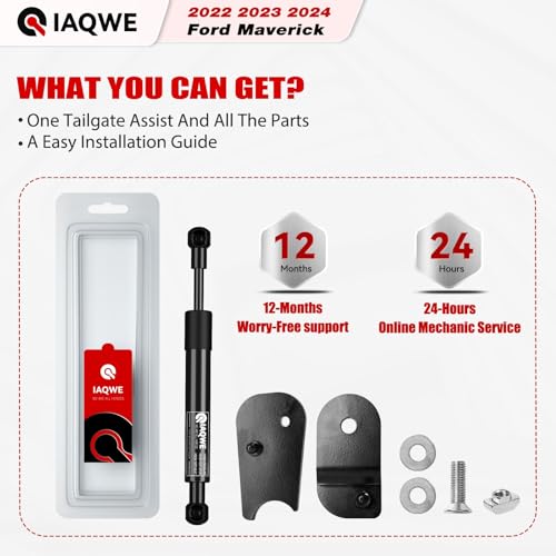 Image of IAQWE 43207 Truck Tailgate Assist Shock for Ford Maverick 2022 2023 2024 2025 2026, Slow Close Pickup Damper Strut Kit with All Tools Included - Drop Control Solution Accessories