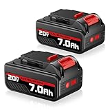 FERRYBOAT 7.0Ah Replacement for Dewalt 20V Max Battery DCB200 DCB201 DCB203 DCB204 DCB206 DCB180, Compatible with Dewalt 20 Volt DCD/DCF/DCG Series Power Tools 2Pack