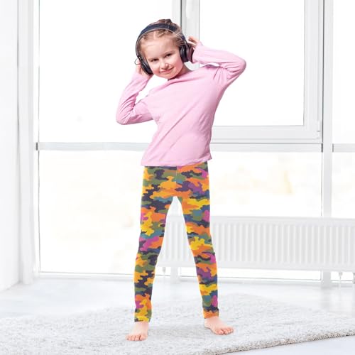 Colorful Camouflage Girls Leggings Soft Stretch Workout Yoga Dance Pants for Kids Casual Tights4