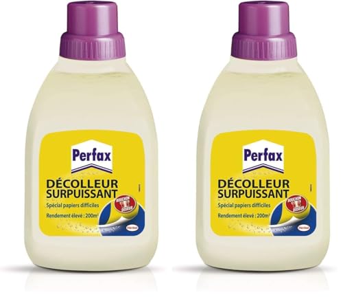 PERFAX Décolleur Surpuissant pour tous types de papiers peints - Bidon 500ml (Lot de 2)