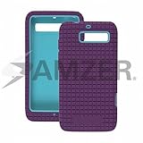 Amzer AMZ94929 Hard Snap On Shell Soft Silicone Skin Hybrid Case Cover for Motorola RAZR M XT905/DROID RAZR M XT907 - 1 Pack - Retail Packaging - Aqua/ Purple