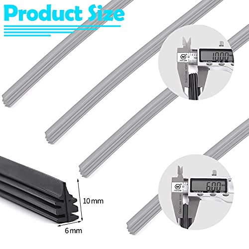 Zoffi Framless Windshield Wiper Blade Refills 28Inch Pack Of 4, Adjustable Size Of The Universal Wiper Rubber Refill #TOP1
