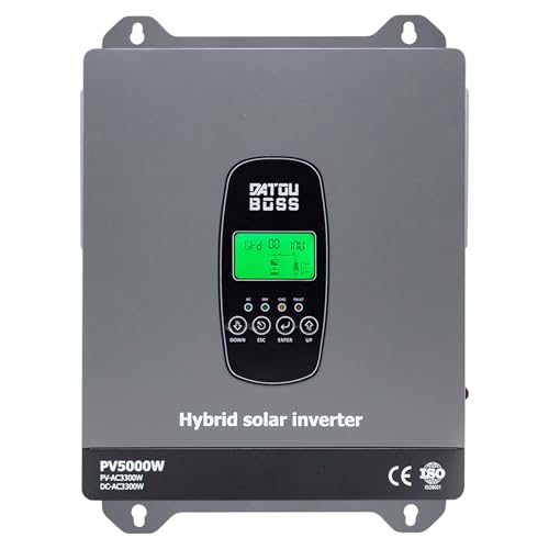 DATOUBOSS Onduleur Hybride Solaire 3300W à Onde Sinusoïdale Pure, Convertisseur 24V DC vers 230V AC avec Régulateur 120A MPPT, Protection BMS, pour...