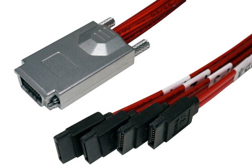Cable SATA 4X Host a 4X Target 0.5 m con tornillos