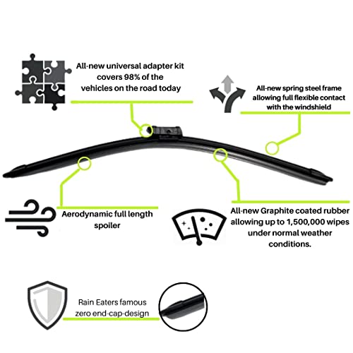 Image of Oshotto (O.E.M Type) Frameless Wiper Blades Compatible with Volkswagen Jetta 2008-2014 (24 inch /18 inch)