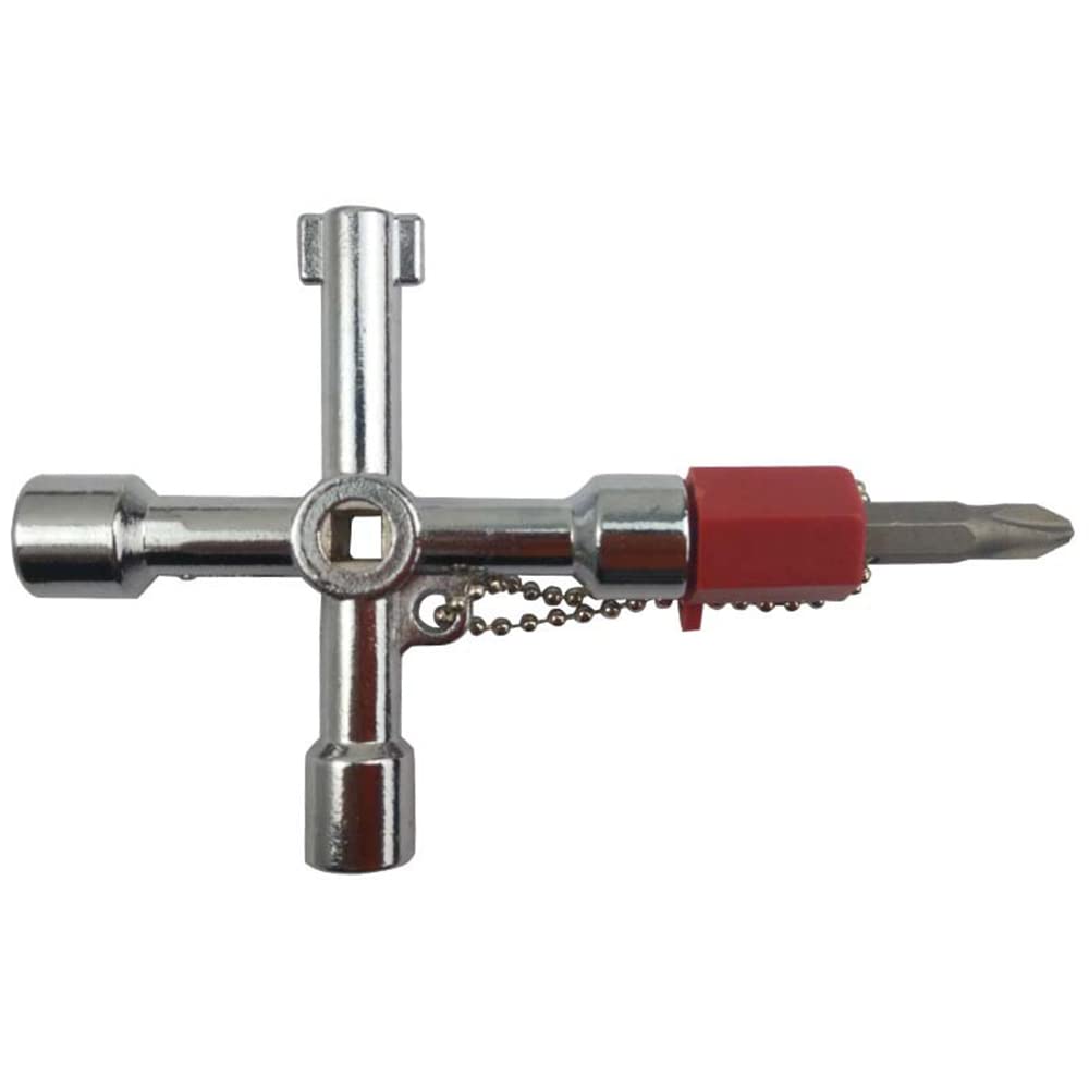 Chiave Multifunzione 4 Vie Universale | Per Quadri Elettrici, Contatori, Gas E Acqua | Lega Di Zinco Resistente - Foto 2