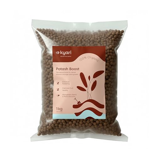 Image of Kyari Potash Boost Organic Fertilizer for Flowering & Fruiting Plants - Natural Plant Food for Hibiscus, Rose, Tomato, Citrus - Home Garden Bloom Booster - 100% Natural for Plant Parents