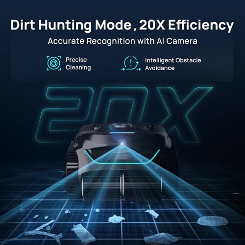 WYBOT C2 Vision AI Pool Vacuum Robot - 8-in-1 Cleaner, Dual-Layer Filtration, Black & Green