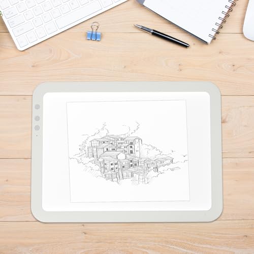 Light Pad, 3 Light Colors, 6 Adjustable Brightness, Memory Function, Rechargeable Battery, Standby 3 H, Suitable for Diamond Painting, Stencil Printing, 2D Animation