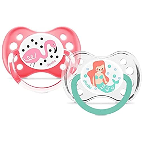 Dodie - Sucette Anatomique +6 Mois Sirène/Flamand - Lot de 2