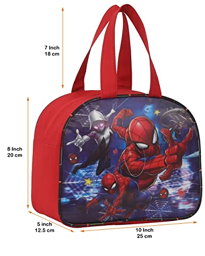 Image of STRONG LIFE Combo Polyester Tiffin School Office Picnic Work Lunch Bag for Kids with Bottle Holder Pack of 2 (Red+Blue), 4 Litre