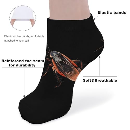 Cockroach Anime 5 Pairs Low Cut Ankle Socks for Men Women Athletic Running Socks No Show Breathable3