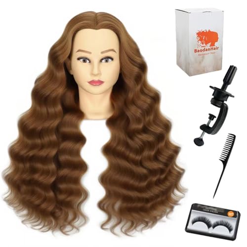 Mannequin Head 99% Human Hair for Hairstyling - perming, heat styling, washing, Heat Resistant Manikin Head for Cosmetology Students, Professionals & Practice Exams (Blond 27)