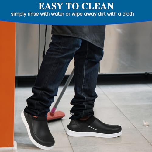 Showave Men's Rain Shoes Waterproof Rubber Non Slip Shoe For Men Food Servise Shoes Comfort Breathable Safety Work Shoe For Nurse Hospital Kitchen Restaruant Garden4