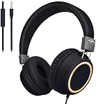 Olyre Casques pliables, casques enfants, micros, garçons, filles; casques avec cordon pour les adolescents; bandeau réglable; léger; son stéréo; portable; durable; confortable