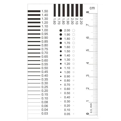 顕微鏡観察 測定パス バッジゲージ ステインカード ポイントゲージ ワイヤー透明フィルム定規(90x55mm-1)