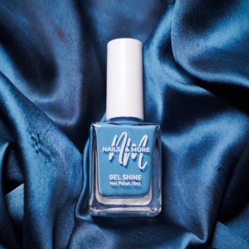 Image of Nails & More Ocean Blue Nail Polish, Argan Oil-Infused Gel Shine, Deep Blue Nails, Beachy Vibes | 10ml