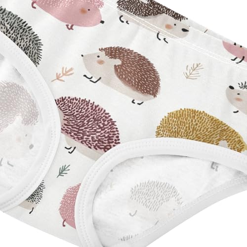 Wusikd Cute Hedgehogs Girls' Underwear Cotton Girls Briefs Soft Toddler Underwear 2T4