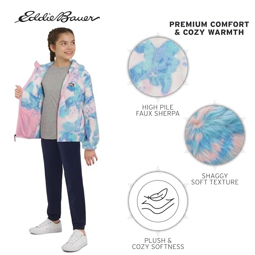 Image of Eddie Bauer Girls' Quest Plush High Pile Faux Sherpa Hooded Jacket