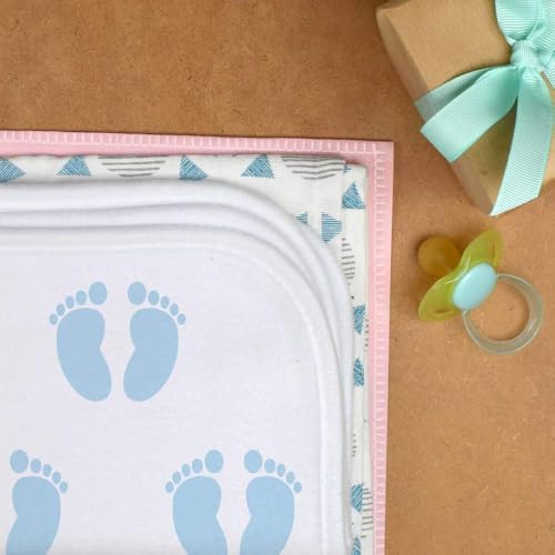 Azeeda 'Blue Baby Footprints' Baby Burp/Wash Cloth (BC00034808)3