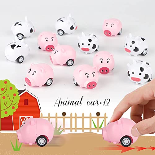 foci cozi 61 PCS Bauernhof Tier Party Gefälligkeiten Set, Scheune Party Kuh Bauernhof Schweine Halskette Armband Brosche… – Bild 3