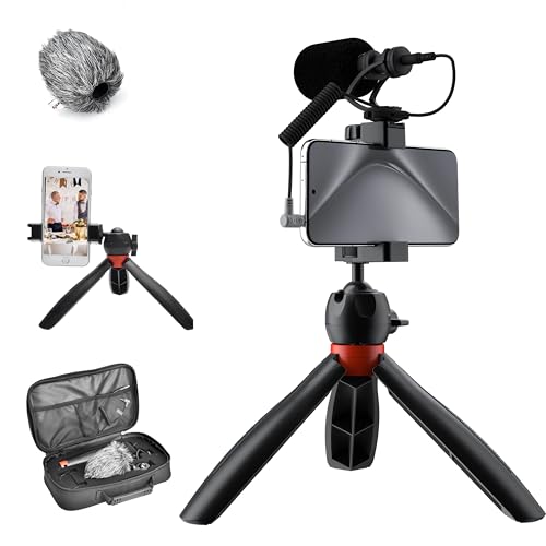 COMICA Smartphone Video Kit Vlogging Rig Kit, CVM-VM10-K2 Pro con Video Condensador Micrófono, Phone Trípode, Carry Case para Cámara iPhone 12 11 Pro 8 7 Plus Samsung Huawei Youtube TikTok