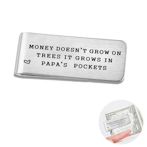 Papa Money Clip for Grandpa Fathers Day Gift for Papa Birthday Gifts for Grandpa Gifts for Men Papa Gifts from Grandkids Funny Retirement Gifts for Granddad Grandfather Money Clips for Cash