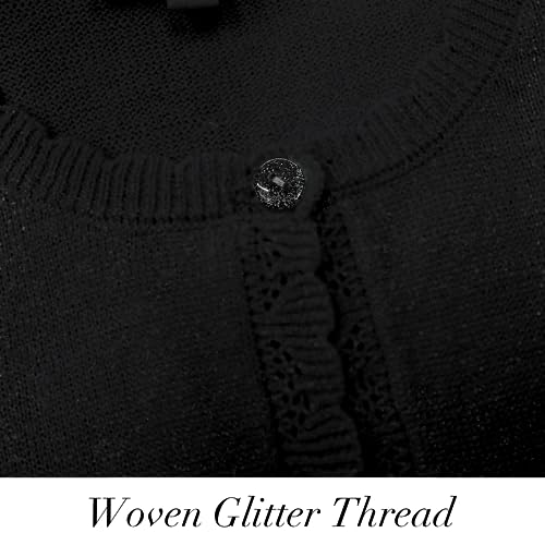 Image of Girls Cardigan Bolero Ruffle Open Front Button Cover-Up 3-12Y