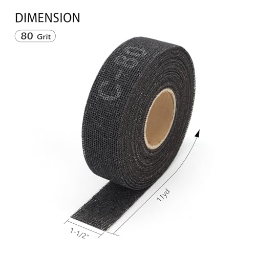 Image of SCOTTCHEN Sanding Rolls /Plumbing Sanding Cloth 1-1 /2 inch x 11yd (33 ft) / Plumber's Double Side Open Mesh /Silicon Carbide Grit #80-1Roll