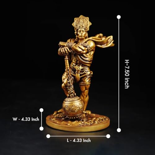 Image of Artarium Bahubali Hanuman Idol for Home Decor (7.5 Inch), Bajrang Bali Hanuman Ji Murti, Sankat Mochan Balaji Decorative Showpiece for Pooja Room, Temple, Office & Gift