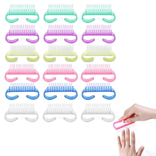 HABNI 18 Pezzi, Spazzola Per Unghie Con Manico In Plastica, Spazzola Per La Pulizia Delle Unghie, Spazzola Di Bellezza A Mano, Mini Testina Di Spazzola, Adatto Per Unghie, Denti Di Animali Domestici