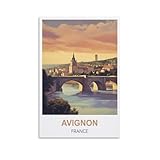 NPRZM Plaques en métal vintage Avignon France, affiche murale rétro en métal, décoration pour maison, club, jardin, 20 x 30 cm