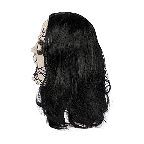 Halloween Scary Face Mask Horror Devil Grimaces Bat Clown Cosplay Mask Zombie Masks Latex Wizard Masks with Wig Halloween Carnival Haunted House Parties Supply for Adults - Image 4