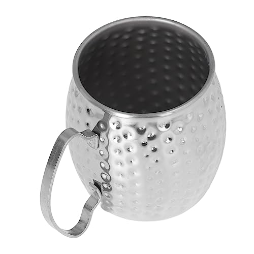 Moscow Mule Mug Exquisite 304 Stainless Steel 500ml Large Capacity Cocktail Mug for Bars Hotels Restaurants (Stainless Steel Color)