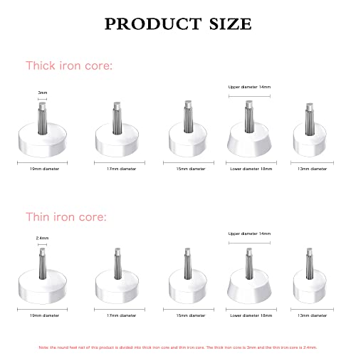 Image of SooGree High Heel Replacement Kit - 10 Pairs Heel Caps & Dowels for Women's Shoes - Stiletto Repair - 5 Different Sizes (2.4 /3mm Metal Pins)