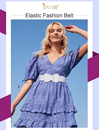 JASGOOD Women Stretchy Belts for Dress Vintage Wide Elastic Waist Belts3