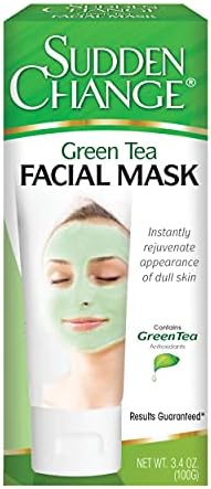 Sudden Change Green Tea Facial Mask – Diminish Wrinkles, Puffiness & More - Improve Texture, Purify Pores & Remove Excess Oil – Made with Antioxidants - Cooling Sensation for Relaxation (3.4 oz)