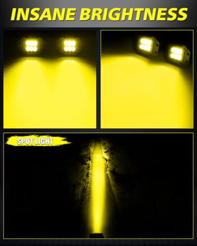 Image of Amber Flush Mount LED Pods 120W CREE LED Bumper Lights for Trucks