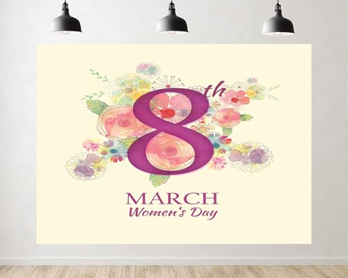 Trykid 8x8ft March 8th Womens Day Floral Number Backdrop Festive