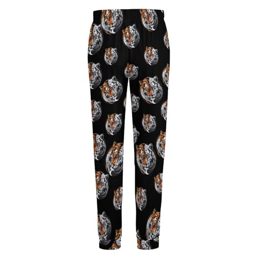 Yin and Yang Tiger Head Men's Pajama Pants Soft Sleep Bottoms Loungewear Jogger Lounge Pants4