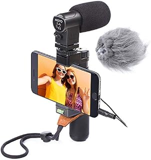 Movo Smartphone Video Rig with Stereo Microphone, Grip Handle, Wrist Strap for iPhone