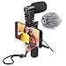 Movo Smartphone Video Rig with Stereo Microphone, Grip Handle, Wrist Strap for Apple iPhone 5, 5S, 6, 6S, 7, 8, X, XS, XS Max, Samsung Galaxy S5, S6, S7, S8, S9, Note Smartphones