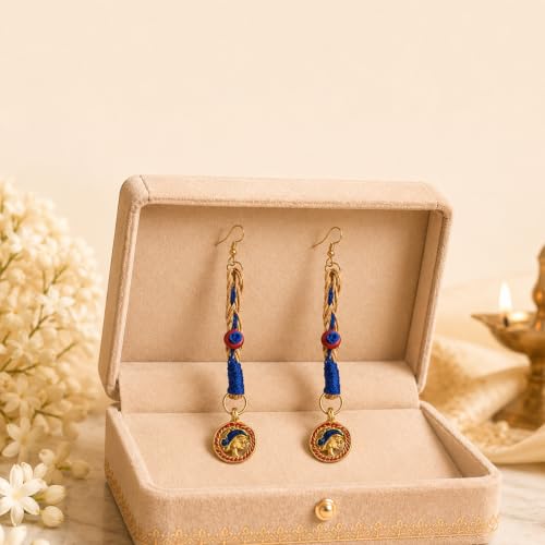 Image of Handcrafted Tribal & Dhokra Art Earrings Collection for Women - Royal Boho Statement Designs in Brass, Wooden, Beaded & Geometric Styles
