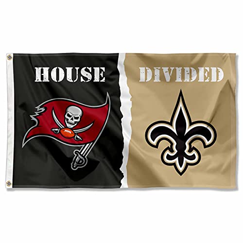 Bannière divisée Buccaneers and Saints pour vos soirées de match NFL en famille